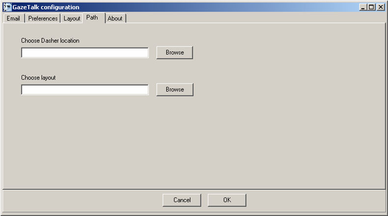 GazeTalk paths settings