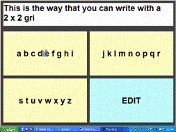(1) To write d, select the cell with abcdefghi